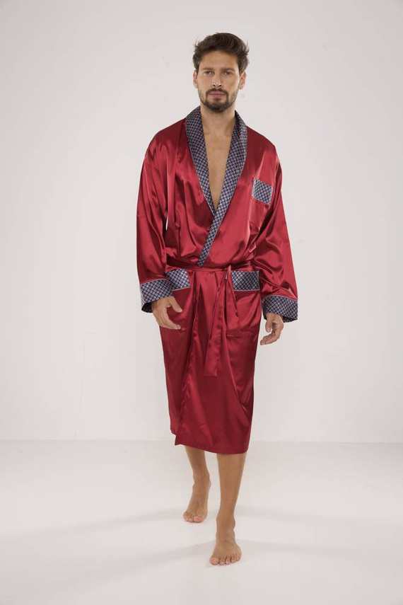 940 Forex pánský saténový župan - bordó