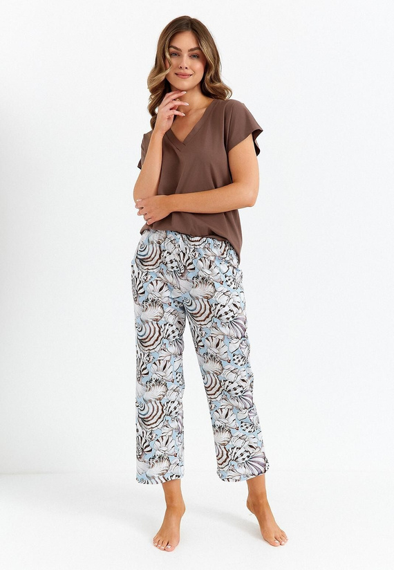 485 Cana dámské pyžamo čokoládové - bavlna, dvoudílné, elegantní