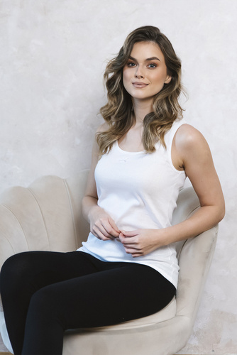 Debi Dámské tričko s širokými ramínky Italian Fashion - bílé