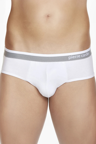 PCU 402 Pierre Cardin white - pánské klasické bavlněné slipy, pohodlné pro každodenní nošení
