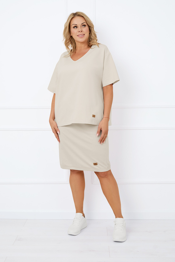 Caro Halenka s krátkým rukávem Italian Fashion - béžová