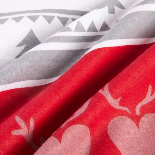 31516/1 Vánoční flanelové povlečení Flanelove Darymex šedá červená - sada 100% bavlna, hřejivá a měkká