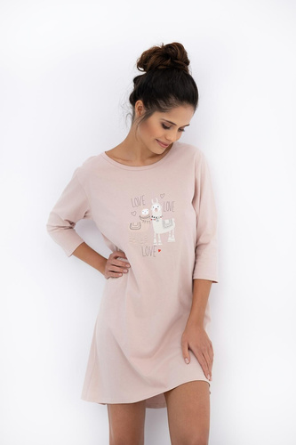 Dámská noční košile Lama Sensis - 100% bavlna, potisk lamy