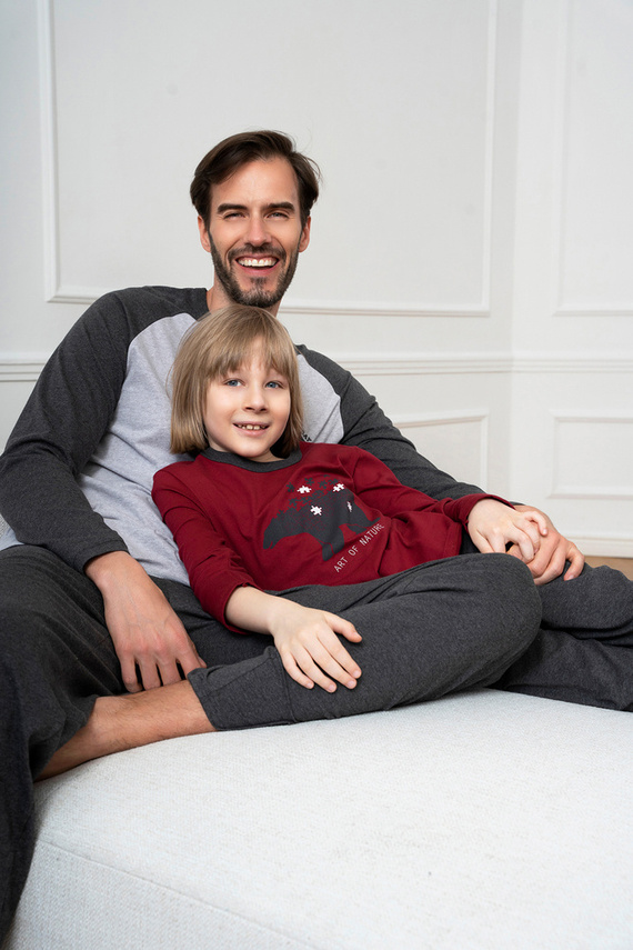 Chlapecké pyžamo Morten Italian Fashion burgundy/c.melange