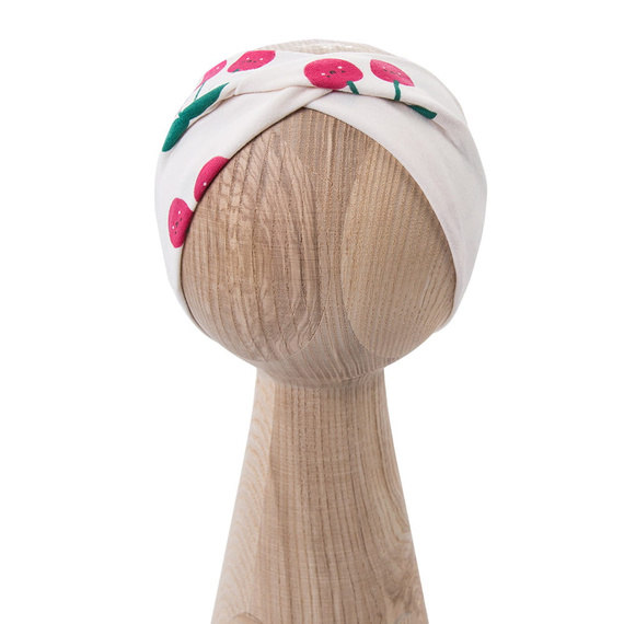 Dívčí čelenka Eevi Cherry bavlna elastická pohodlná