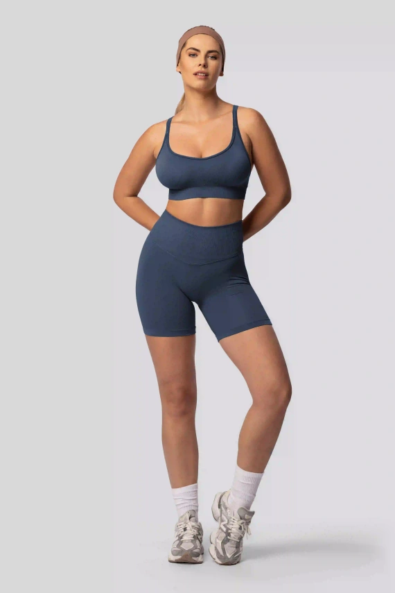 Spaio PUSH-UP PRO modelující bezešvé šortky fitness vysoký pas navy blue