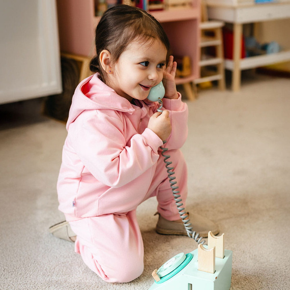 Dívčí tepláková souprava Eevi Cherry růžová bavlna