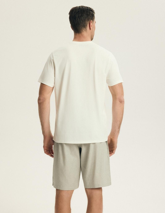 Pánské pyžamo Henderson 43454 Nigri krémové – 100% bavlna na léto