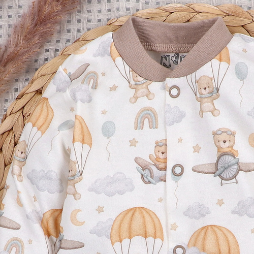 ABN-5510 Sky Journey Nini baby kaftan - organická bavlna, zapínání na patentky