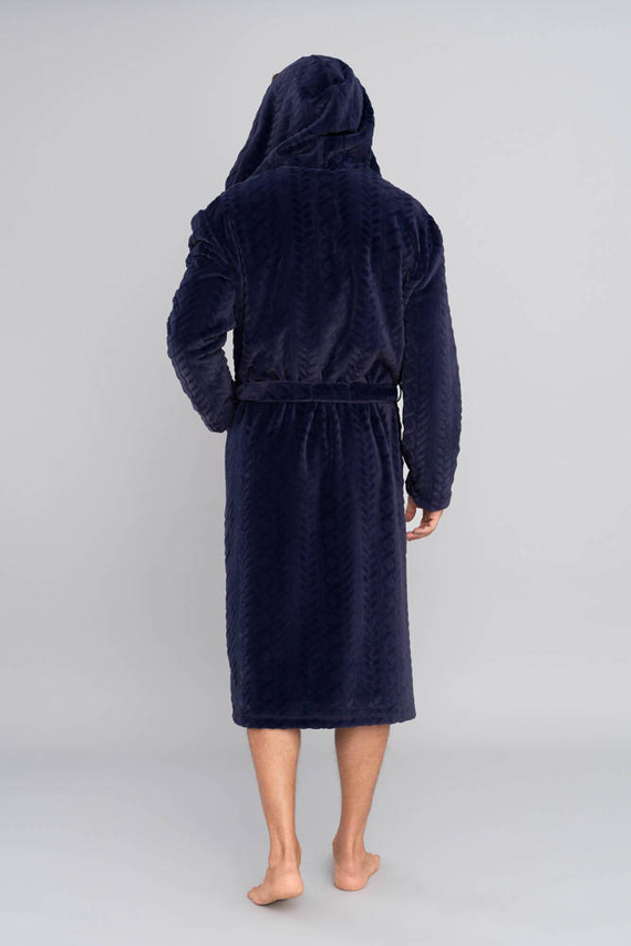 Zygmunt Pánský župan s kapucí Italian Fashion - tmavě modrý
