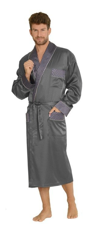 940 Forex pánský saténový župan - šedý