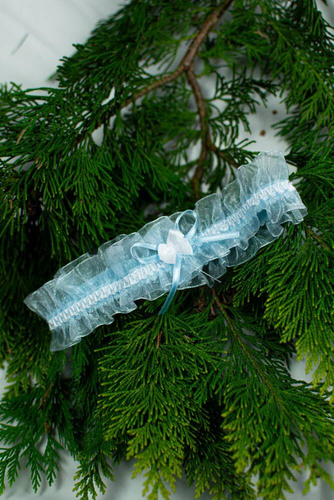 221 Šifonový podvazek De Lafense - světle modrý