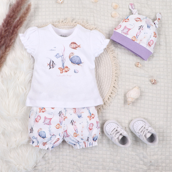 ABN-5489 Dětské šortky z organické bavlny Underwater World Nine, pro dívky