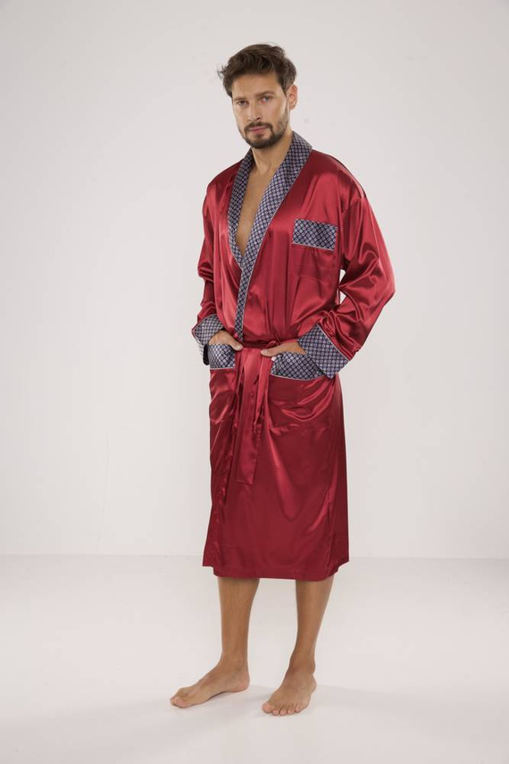 940 Forex pánský saténový župan - bordó