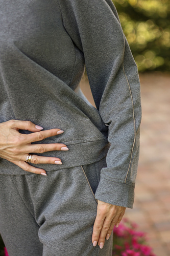 Maio dámský sportovní komplet Mirale cotton 95% bavlna 5% elastan, polská výroba - elegantní sportovní komplet - šedý