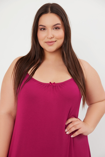 Styl noční košile, úzká ramínka Italská móda - víno