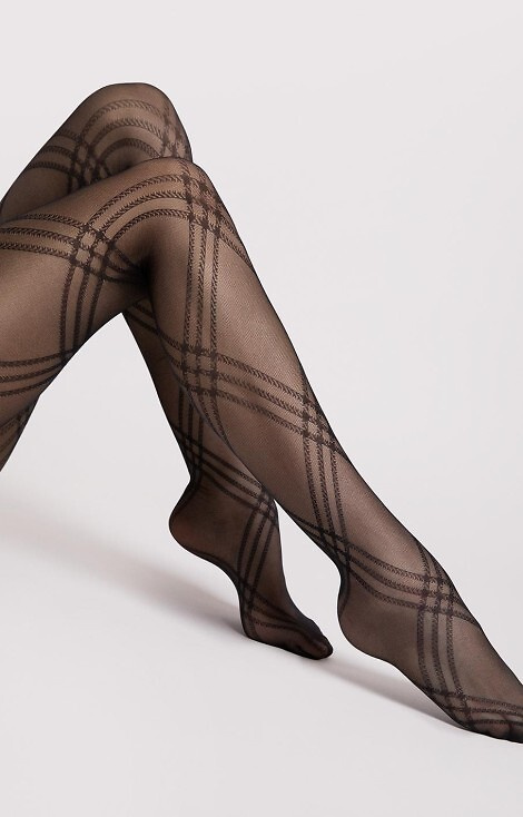 G6125 Tess punčocháče Fiore - vzorované 30 den, mikrovlákno, elegantní