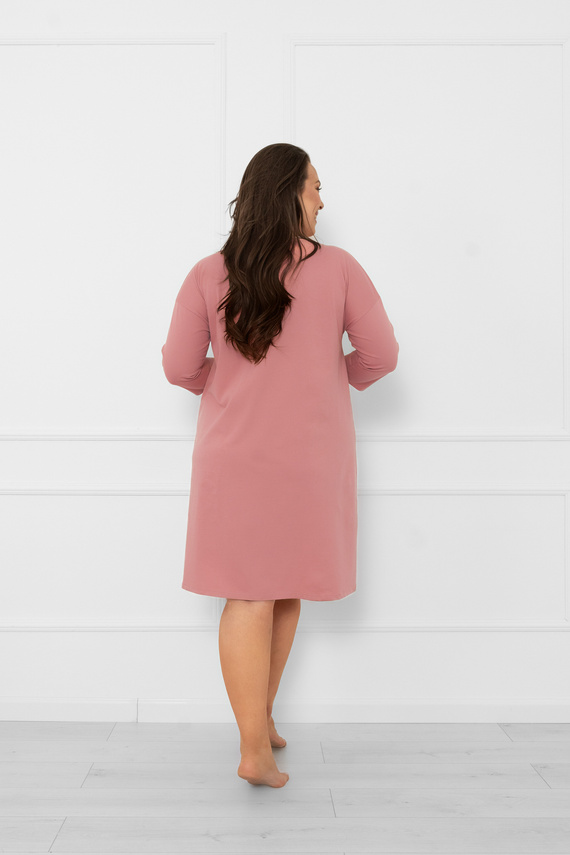 Dámská noční košile Akita - bavlna, 3/4 rukáv, květinová aplikace Italian Fashion