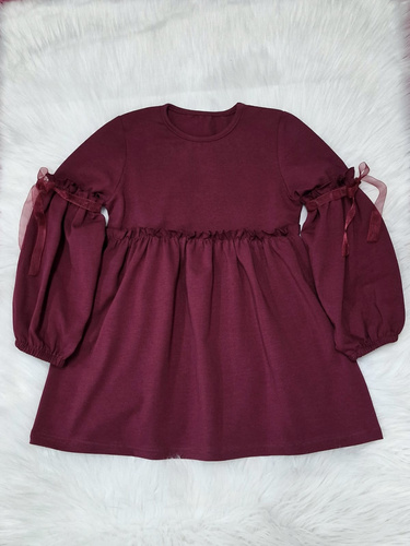 Ada Dívčí šaty Bambarillo bordó-bavlněný úplet, pohodlné a elastické