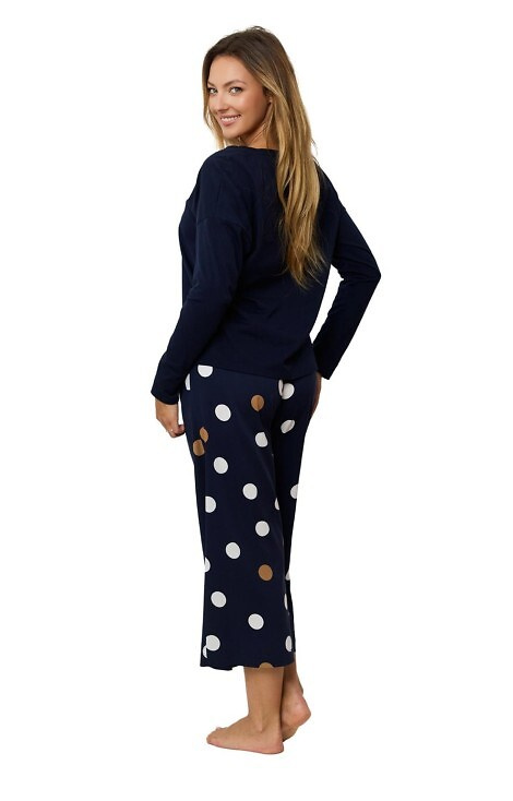 Oceane PS75 Mefemi dámské pyžamo - viskóza, dlouhé, s hráškem