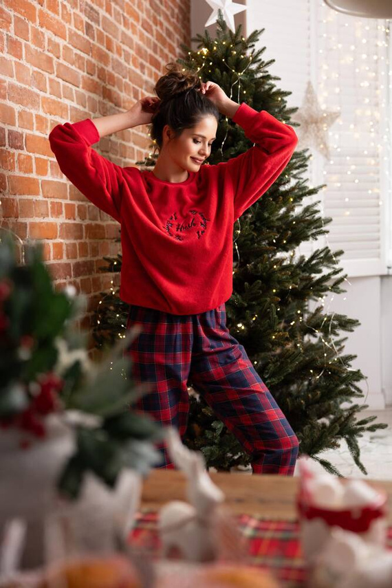 Dámské pyžamo Cordelia Sensis - tmavě modro-červené