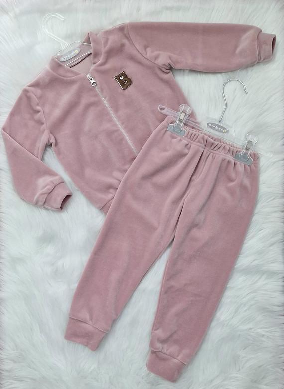 Dětská tepláková souprava Bear velour Bambarillo pink | Soft set