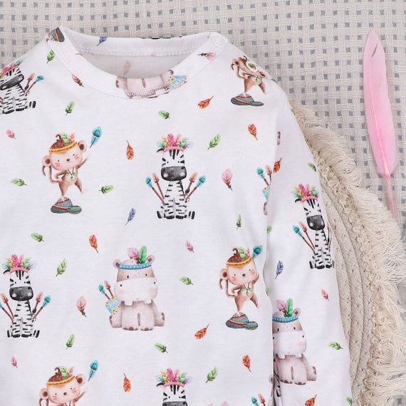 ABN-5534 Dětské body Nini Happy Animals z organické bavlny - pohodlí, bezpečnost a styl