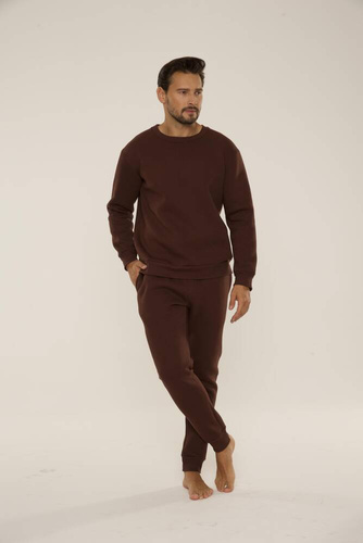 813 Indigo Pánská tepláková souprava De Lafense - čokoládová