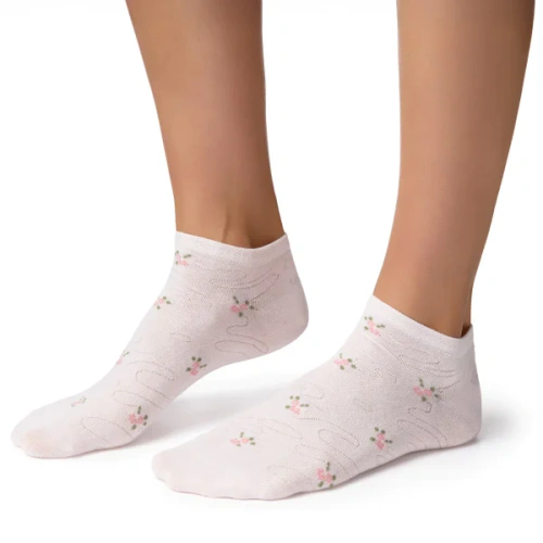 Stopky dámské Steven 114 Summer bavlněné tenké do tenisek světle růžové 170
