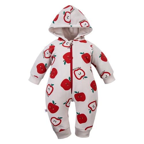 Kojenecký overal Eevi ecru 100% bavlna bez ťapek pohodlný