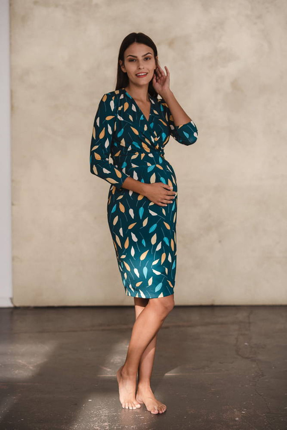 Grow with me sukienka ciążowa i do karmienia Milk&Love turkus w listki