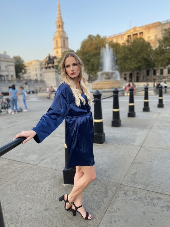 797 Klasický dámský župan Forex - tmavě modrý