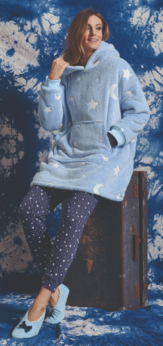 Milana Sorbetto blanketblouse - modrý fleece, svítící ve tmě