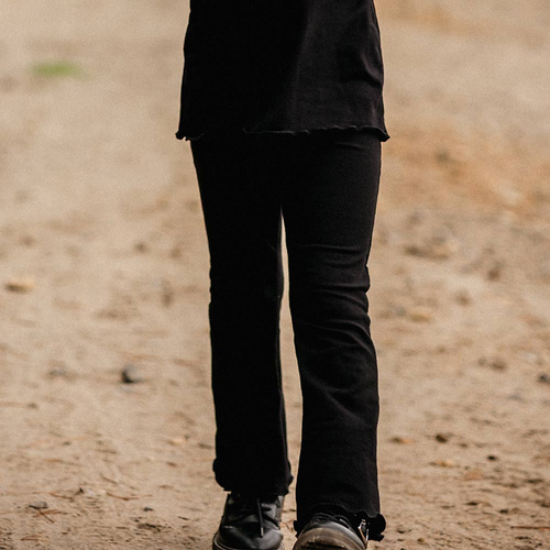 Simply Comfy Dětské legíny do zvonu Eevi černé - 100% bavlna, pohodlné a stylové