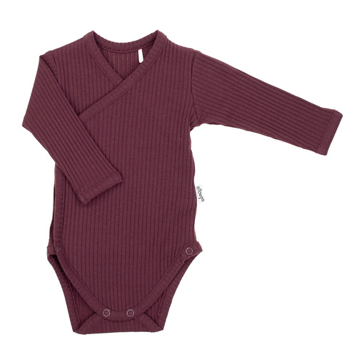 217096 Bavlněné body Alisa Nicol Ribbed - dlouhý rukáv, vínové