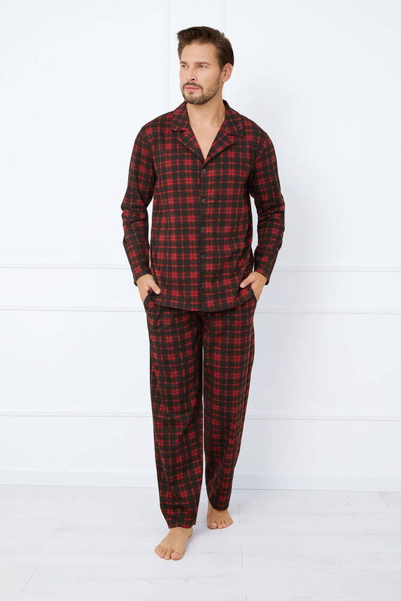 Nicolas Pánské pyžamo s dlouhým rukávem, dlouhé kalhoty Italská móda - potisk