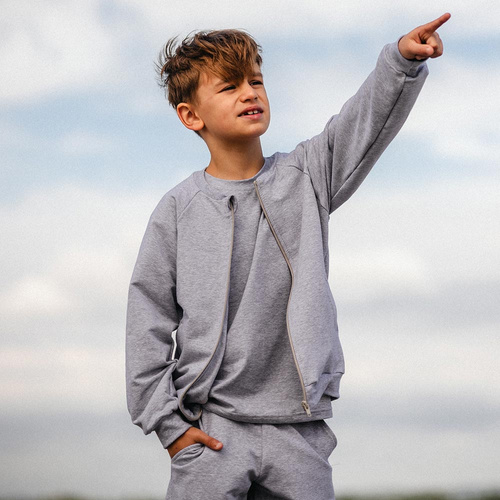 Simply Comfy Dětská šedá mikina Eevi - bavlna, lehká, bez kapuce