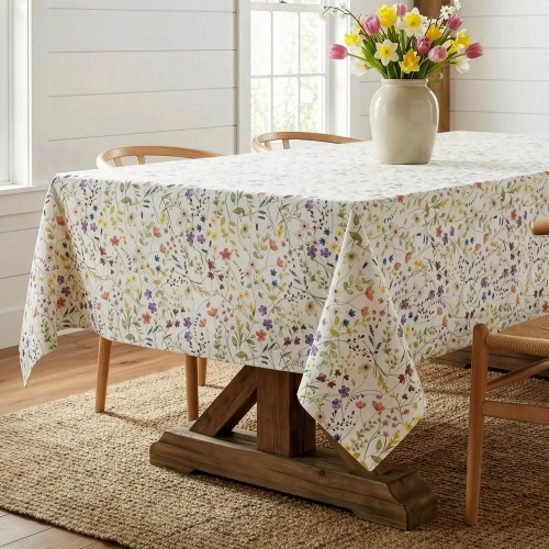 Ubrus ANNA Eurofirany nepromokavý bílo-fialové květy