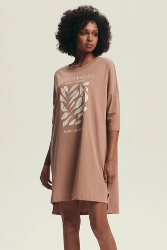 43692 Dextra Dámské broskvové bavlněné tričko Henderson, 3/4 rukáv, potisk