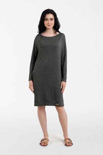 Akord dámská tunika s dlouhým rukávem Italian Fashion - tmavý melír