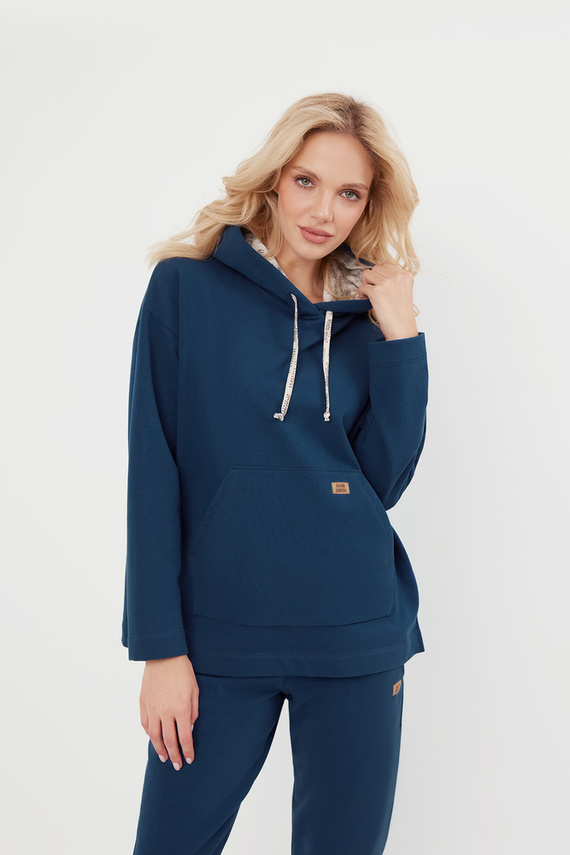 Lagos Dámská mikina s kapucí Italian Fashion - denim