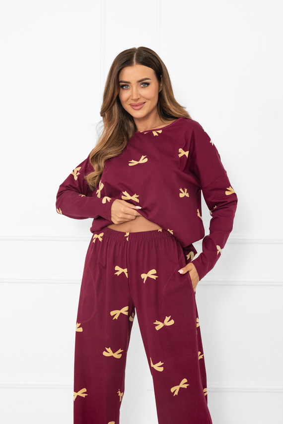 Kwadro Dámské pyžamo Italian Fashion - bavlna, dlouhý rukáv a kalhoty