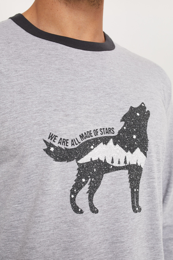 Tikal Pánské dlouhé kalhoty s dlouhým rukávem Italian Fashion - melange/graphite