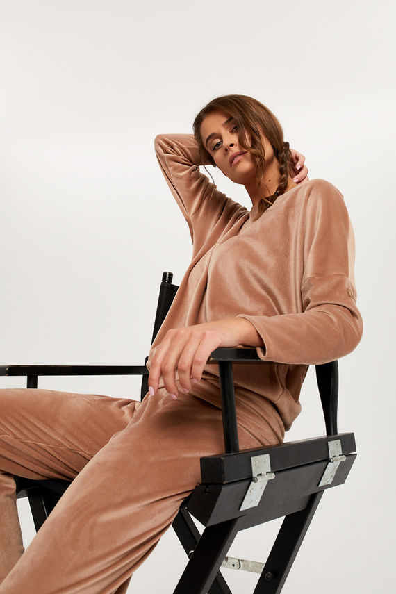 Dámská dlouhá souprava Juga. rukáv, délka. kalhoty Italian Fashion - béžové