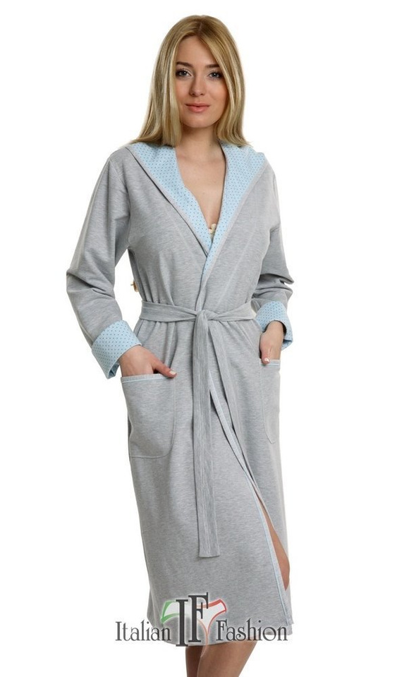 Dámský pohodlný župan Italian Fashion - melanž/růžová