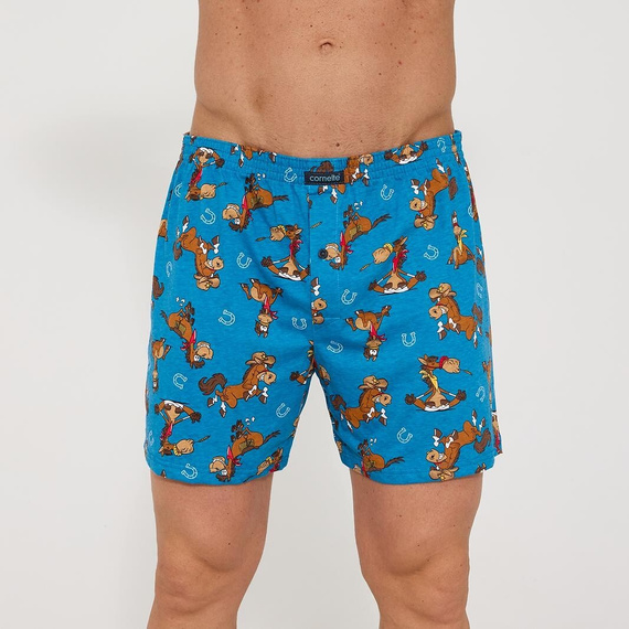 Pánské boxerky Cornette Classic 011/191 Horses– volné bavlněné boxerky s knoflíkem