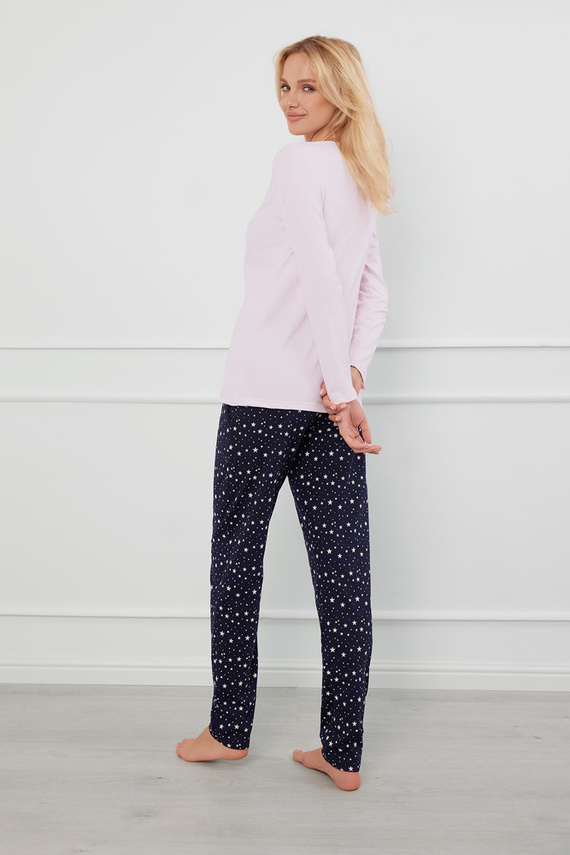 Arugia Dámské pyžamo s dlouhým rukávem, dlouhé kalhoty Italian Fashion - růžová/potisk