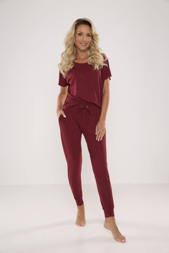 524 Paula Dámské pyžamo De Lafense - bordó