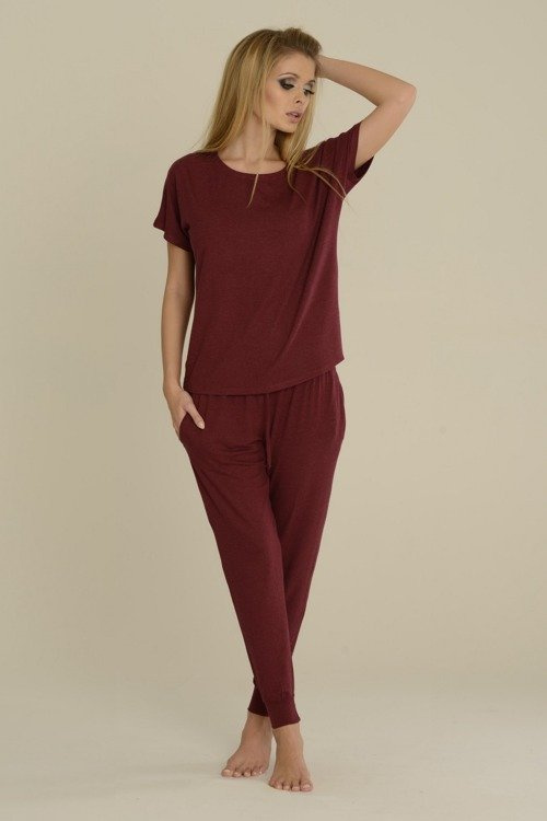 524 Paula Dámské pyžamo De Lafense - bordó