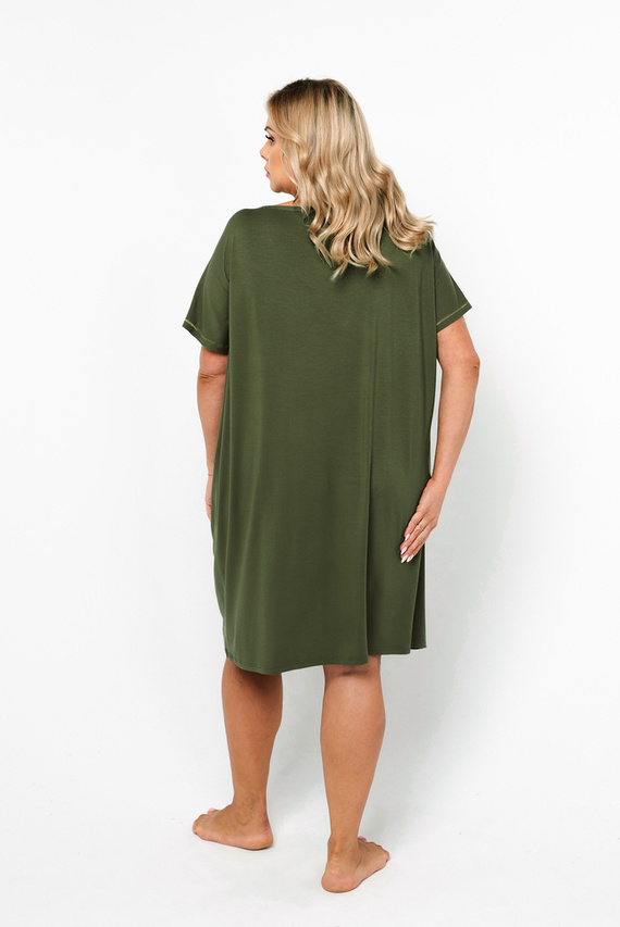 Natura Dámská noční košile s krátkým rukávem Italian Fashion - khaki barva